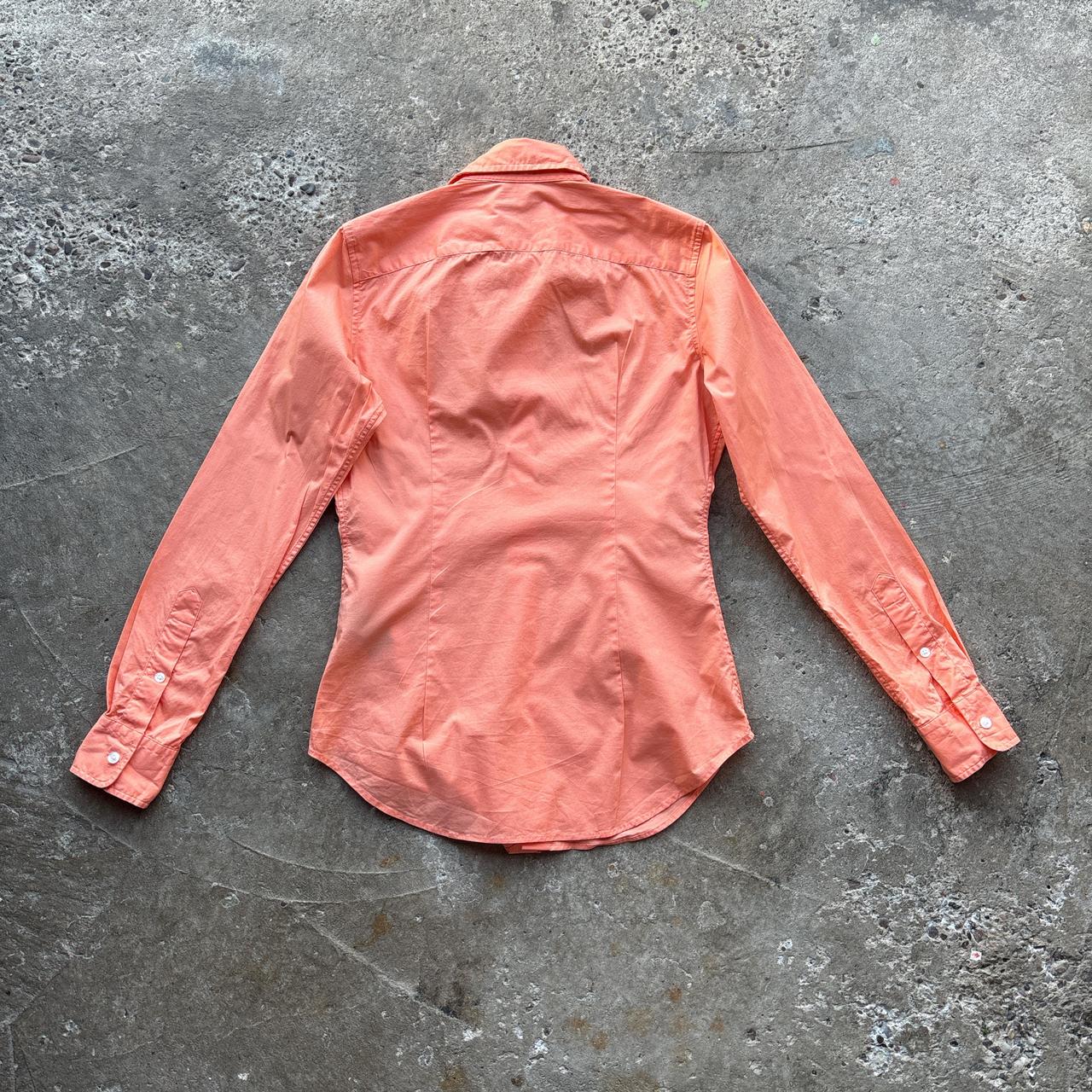 Peach Polo Ralph Lauren shirt with blue pony