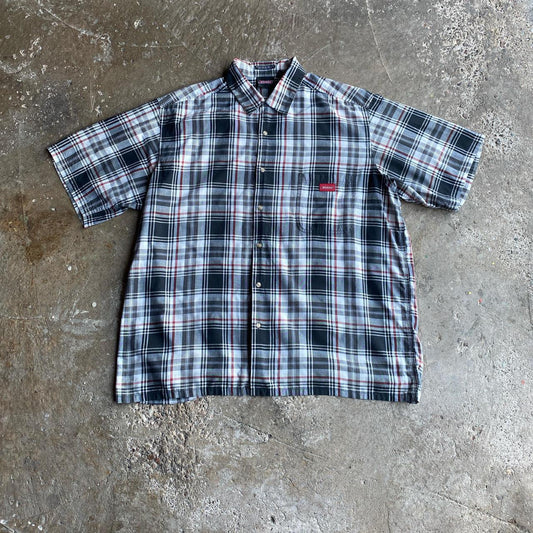 Black & Grey Checkered Dickies Short Sleeve Shirt - 2XL