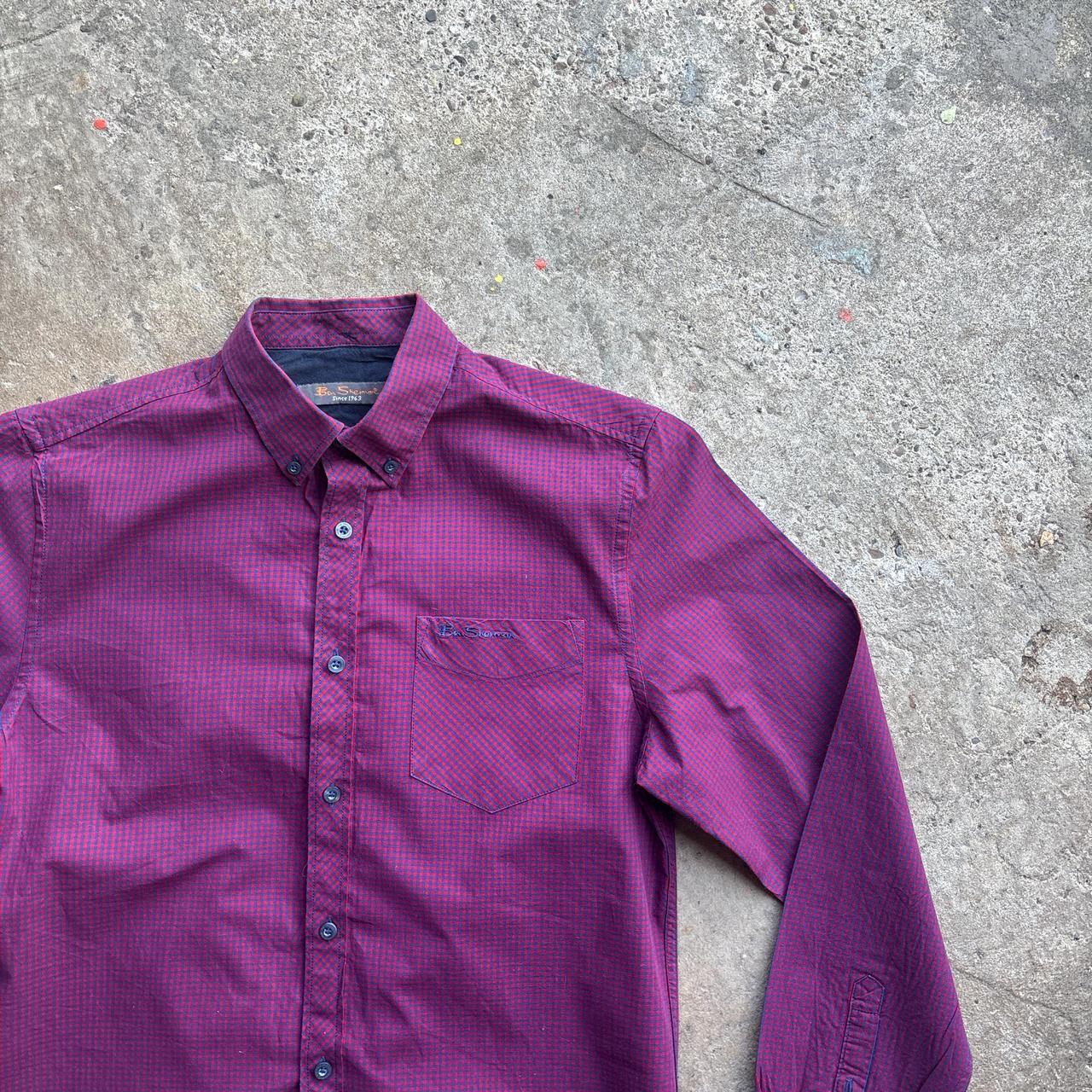 Vintage Ben Sherman Blue & Red Checkered Long-Sleeve Shirt