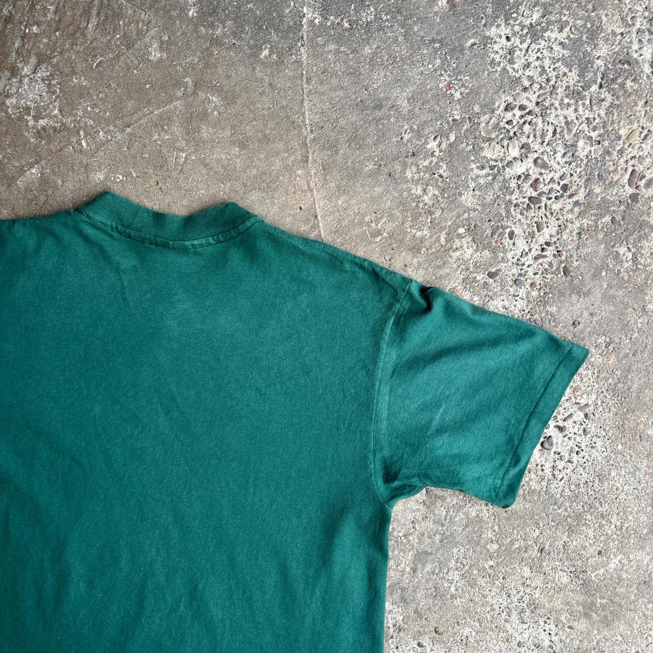 Vintage Green Embroidered Text T-Shirt - L