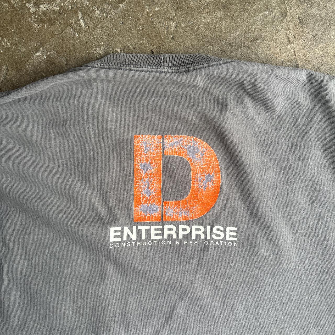 Grey Long-Sleeve Carhartt T-Shirt w/ Orange Graphics - L