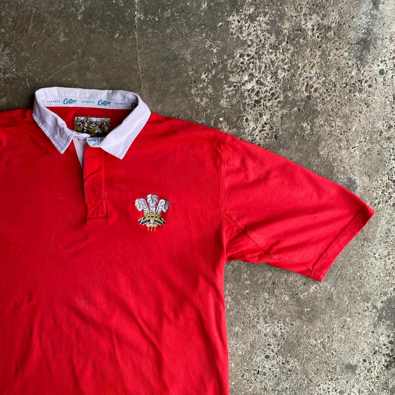 Vintage Red Wales Rugby Union Cotton Traders Rugby Shirt - XL