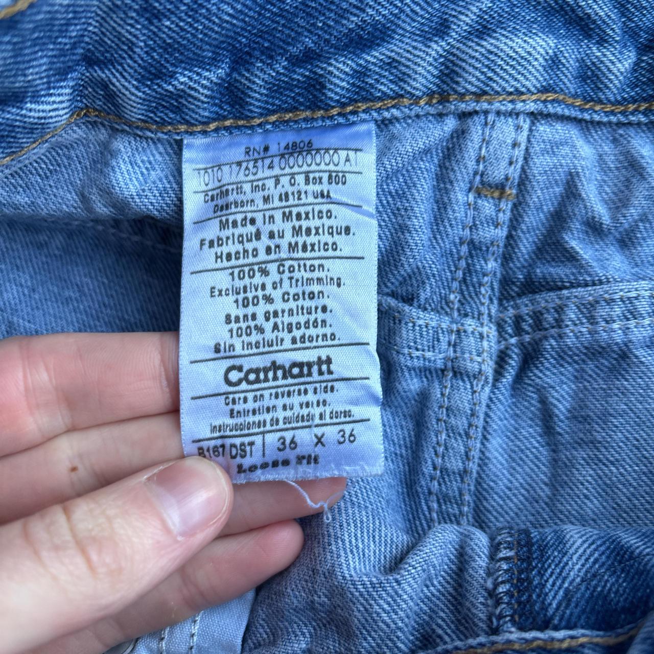 Blue Carhartt Cut/ Distressed Denim Shorts