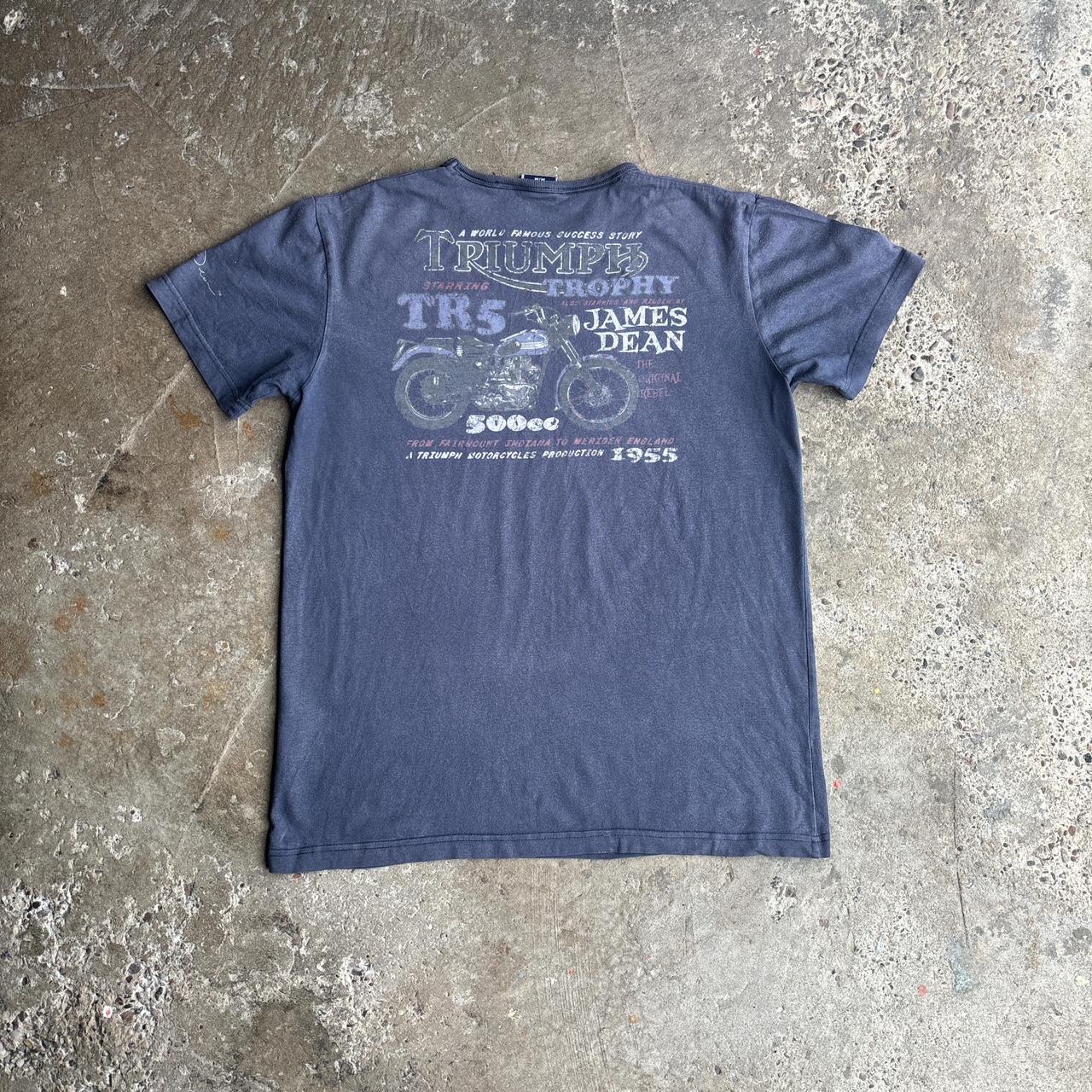 Washed Navy Triumph Motorcycles Graphic T-Shirt - M