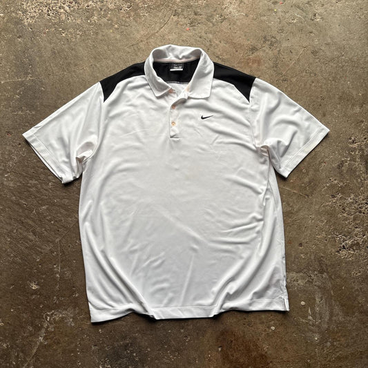 White and Black Nike Golf polo shirt - XL
