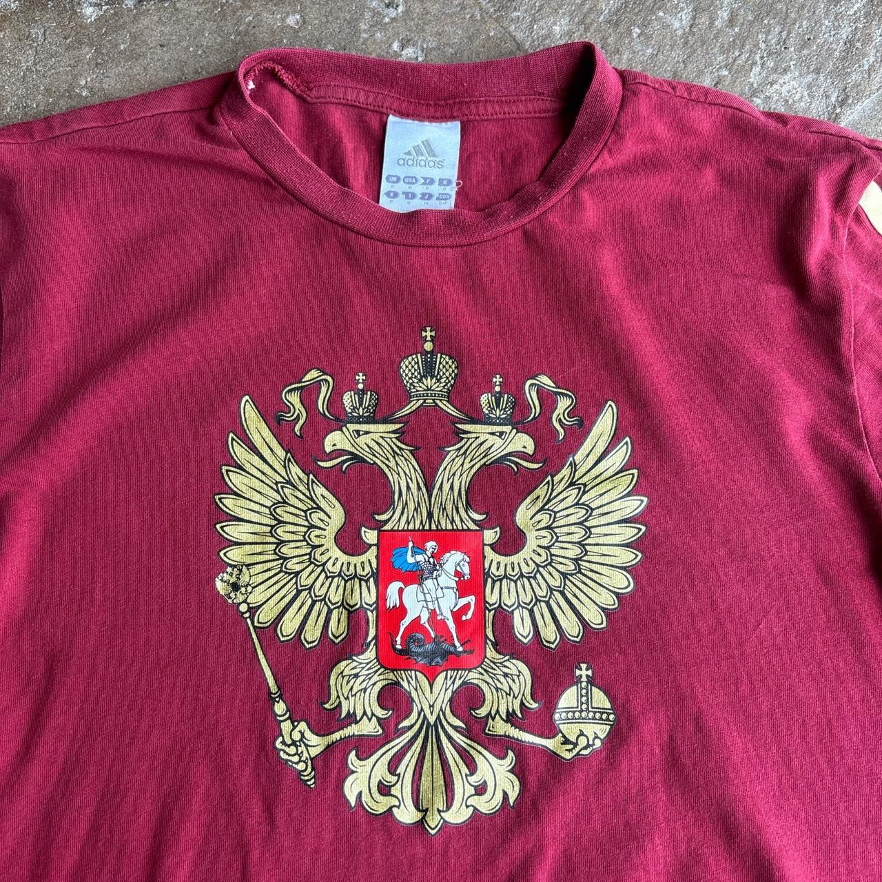 00s Adidas Russia Football fan tee in burgundy