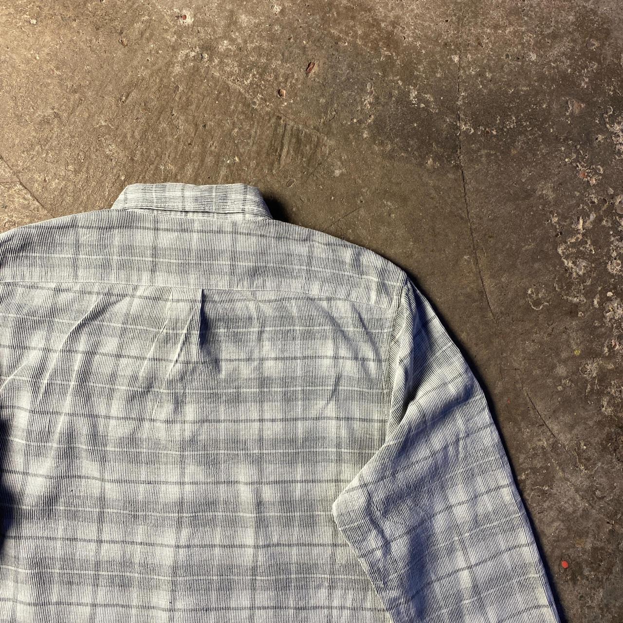 Grey & White Plaid Corduroy Long Sleeve Shirt - XL