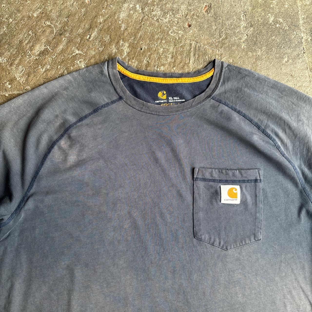 Navy Carhartt single pocket t-shirt