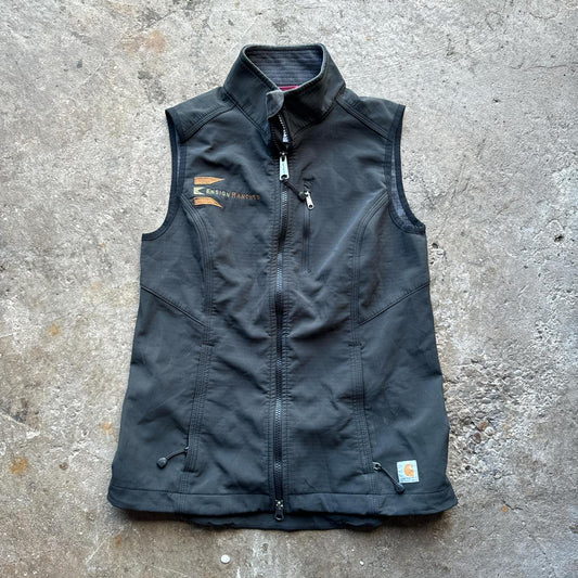Black Carhartt Utility Vest with soft grey lining