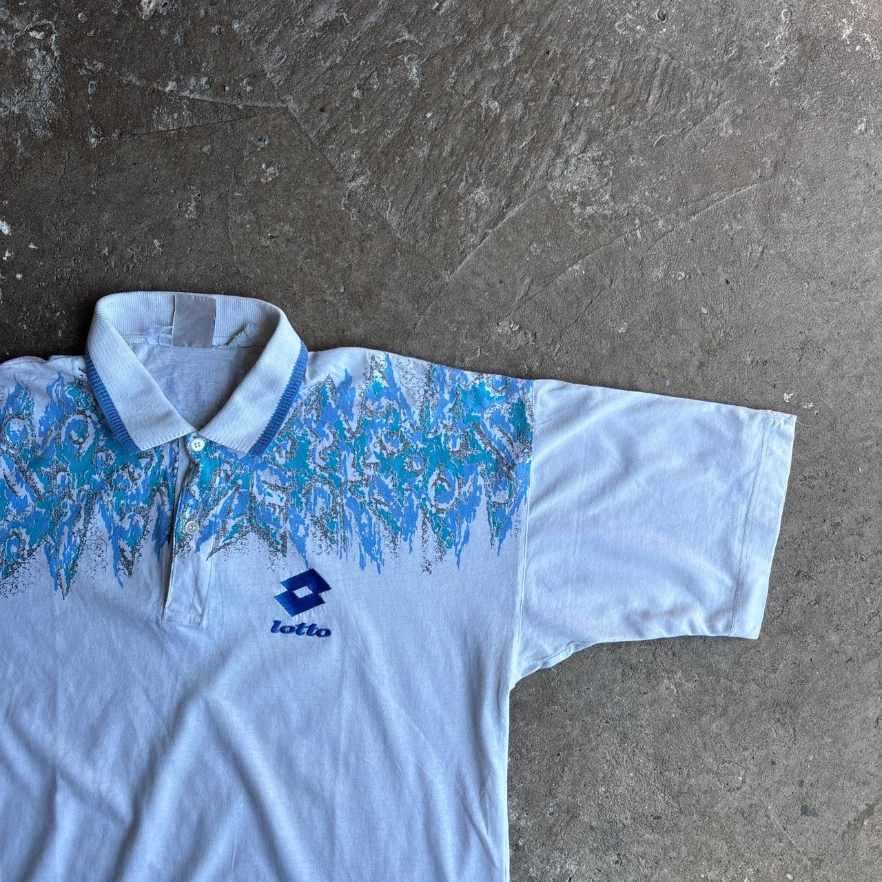 Vintage White Lotto Patterned 90’s Polo Shirt