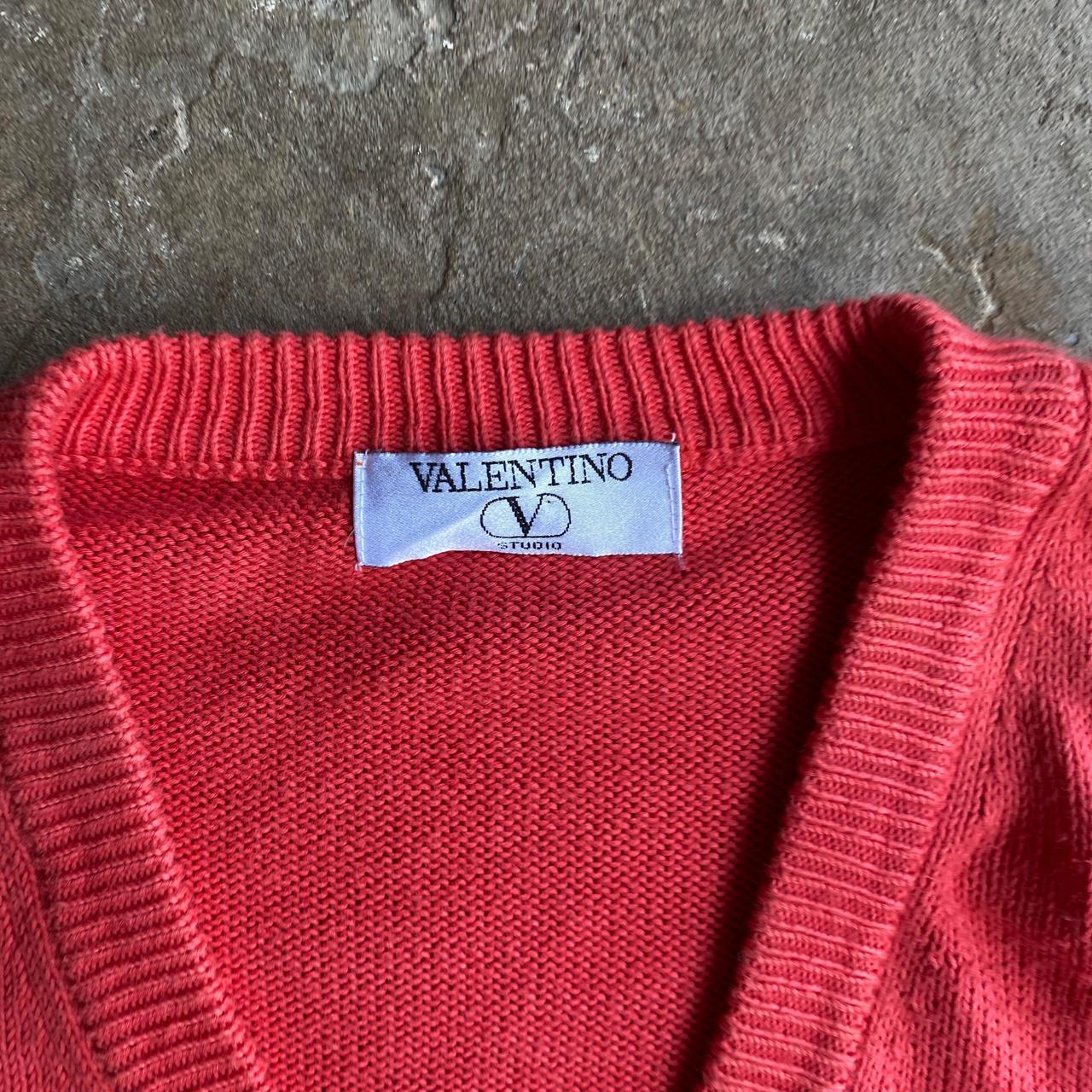 Salmon Pink V-Neck Valentino Jumper - XL