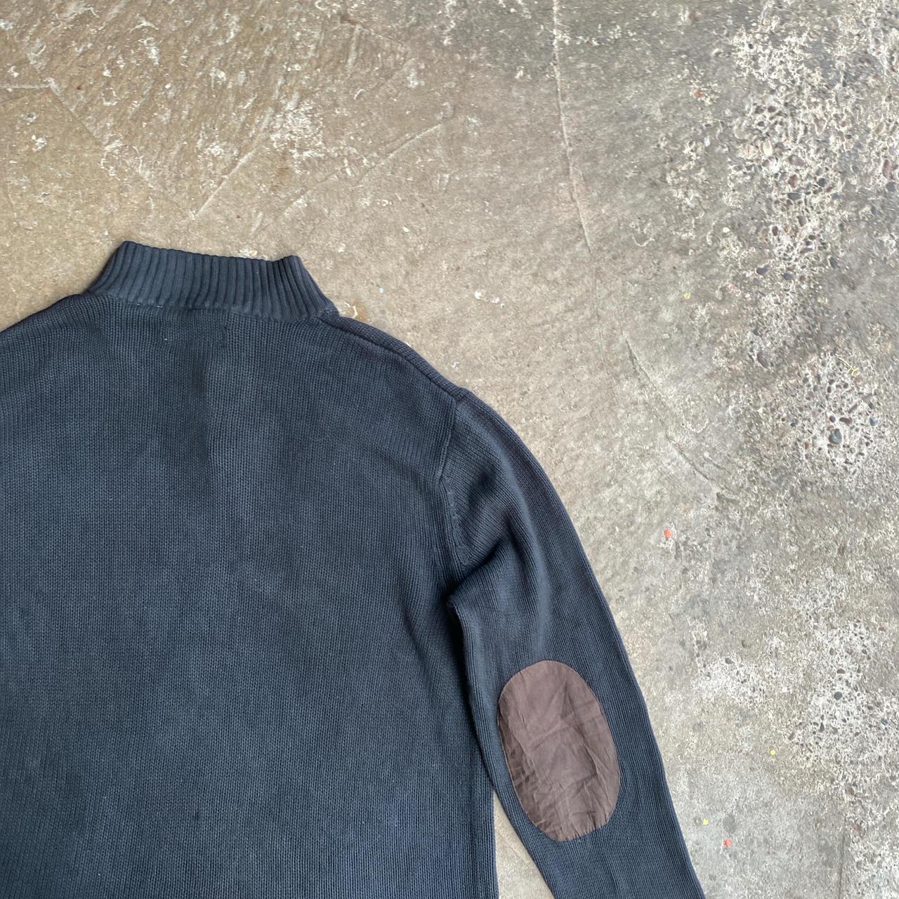 Black Chaps Button Up Knit Jumper - L