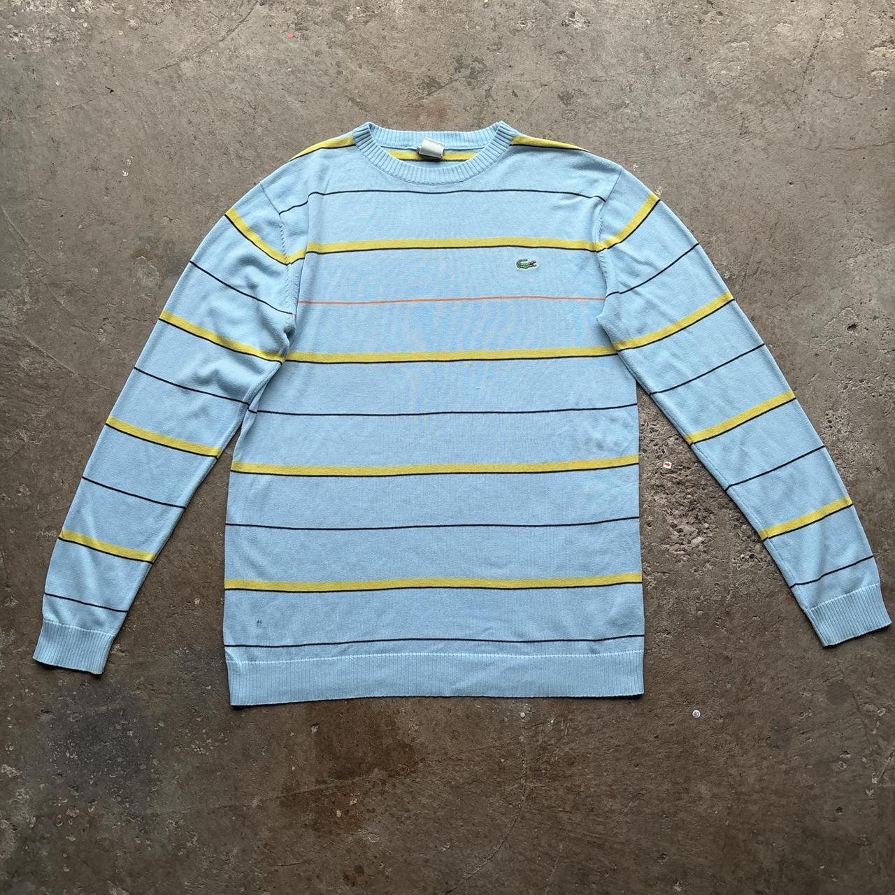Vintage Blue striped Lacoste knitted sweater