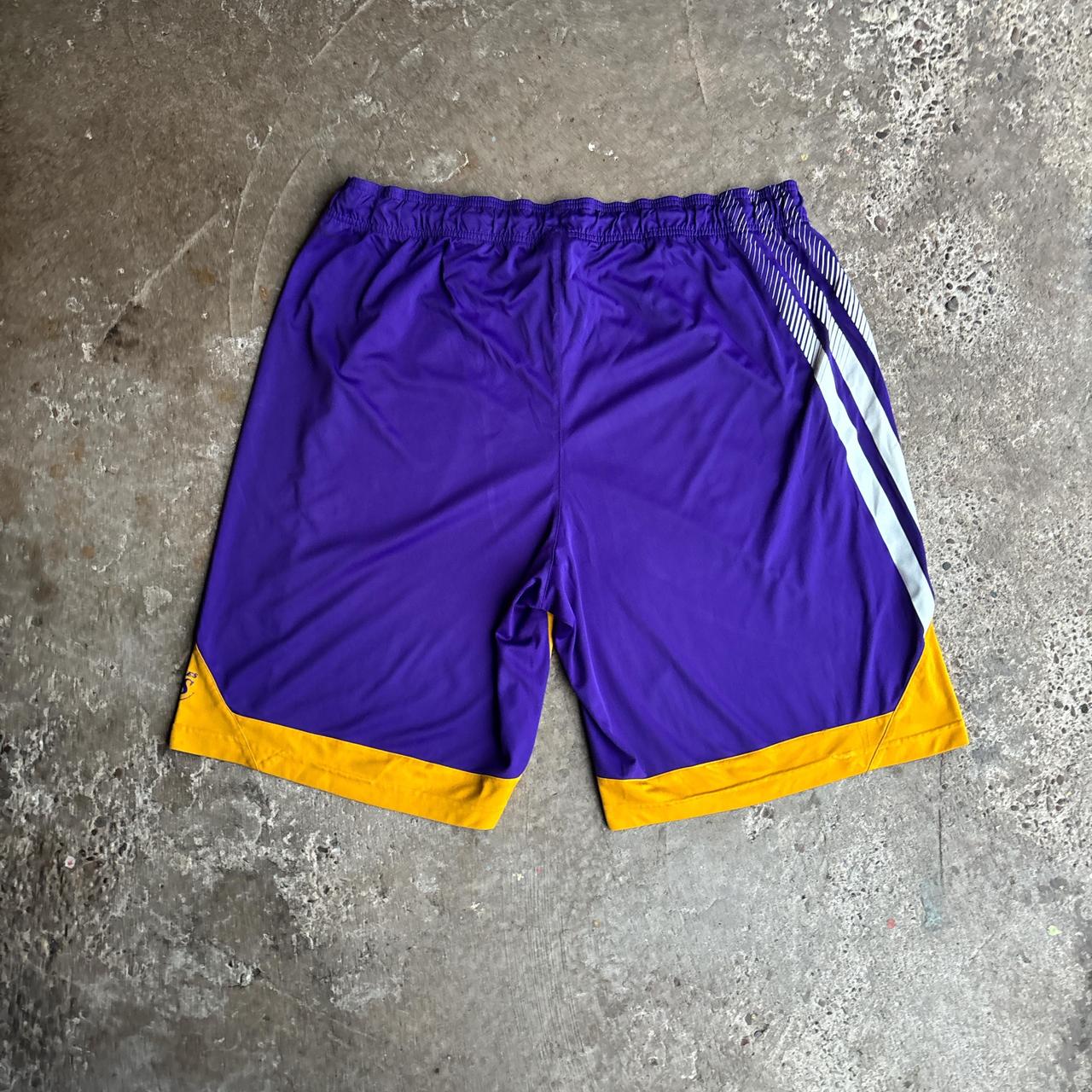 Yellow & Purple LA Lakers Adidas Basketball Shorts - XL