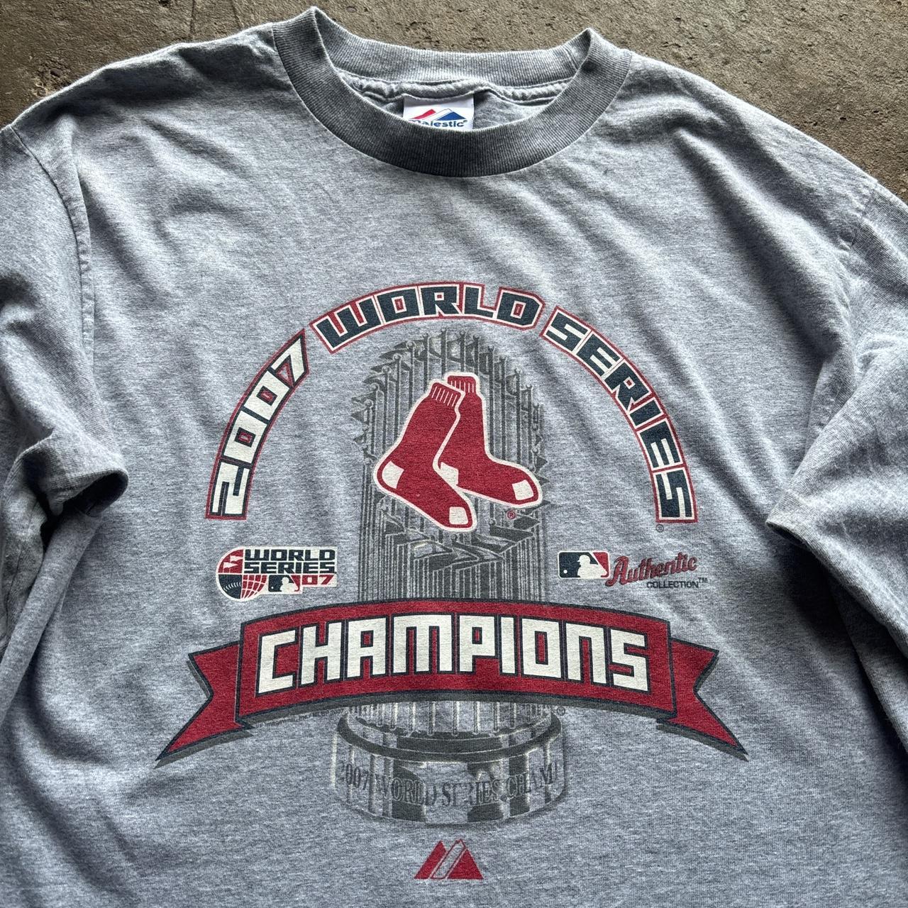 00s Grey Majestic Red Sox Baseball long sleeve top - M