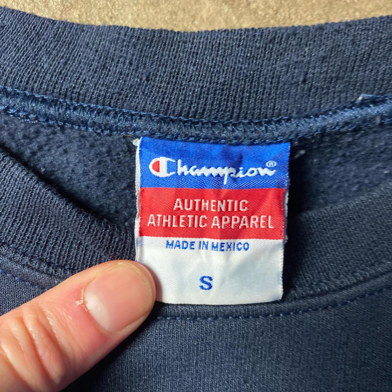 Navy Champion Sweatshirt w/ Kent Print - S