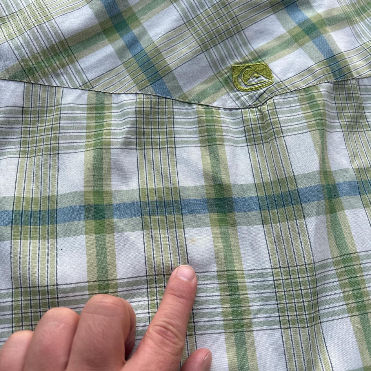 00s Green Quiksilver chequered shirt - S