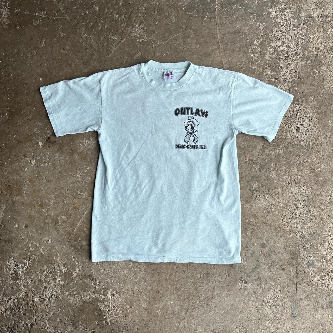 Light Blue ‘Outlaw’ Graphic T-Shirt - M