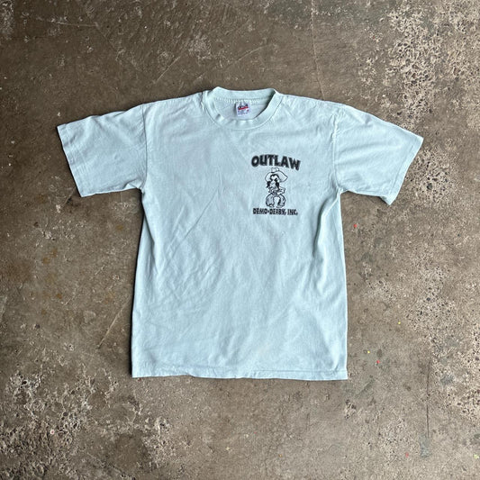 Light Blue ‘Outlaw’ Graphic T-Shirt - M