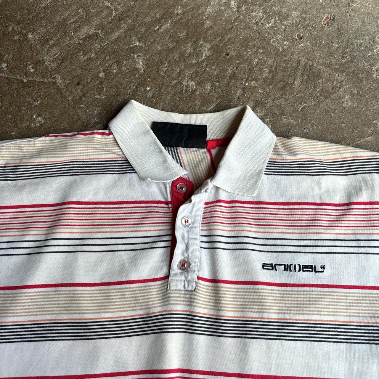 00s Animal striped Polo shirt