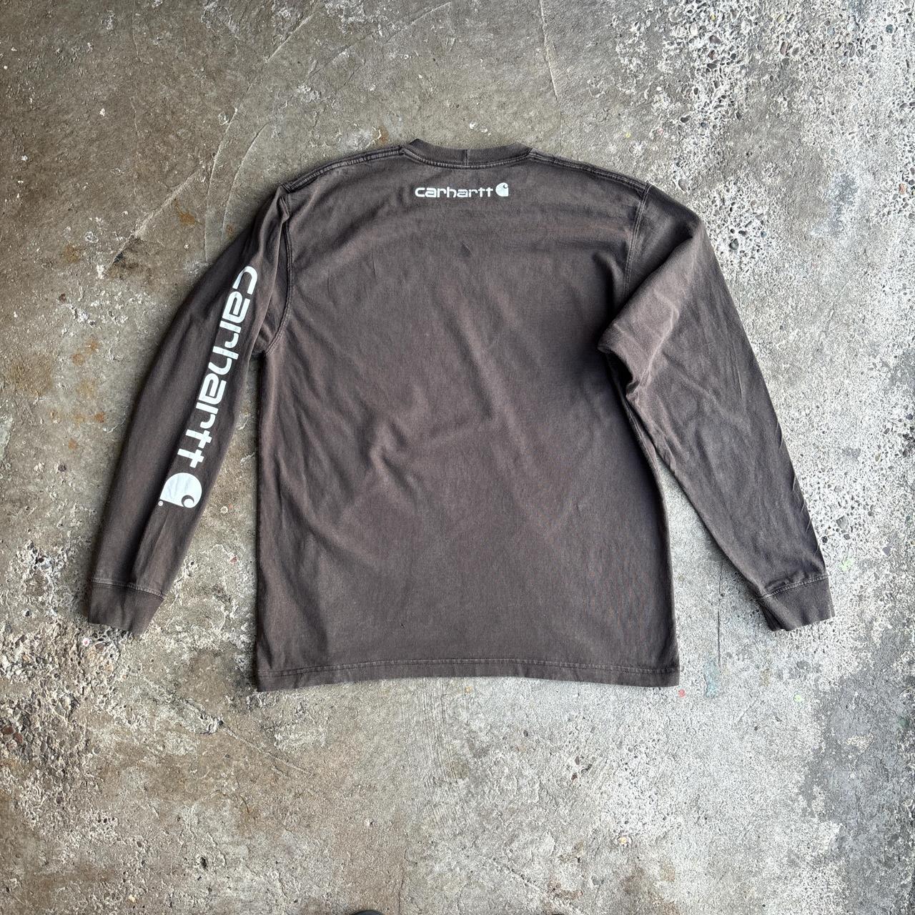 Brown Carhartt Long-Sleeve T-Shirt - M