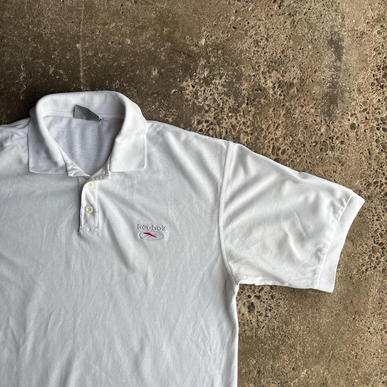 Vintage White Reebok Polo Shirt - L