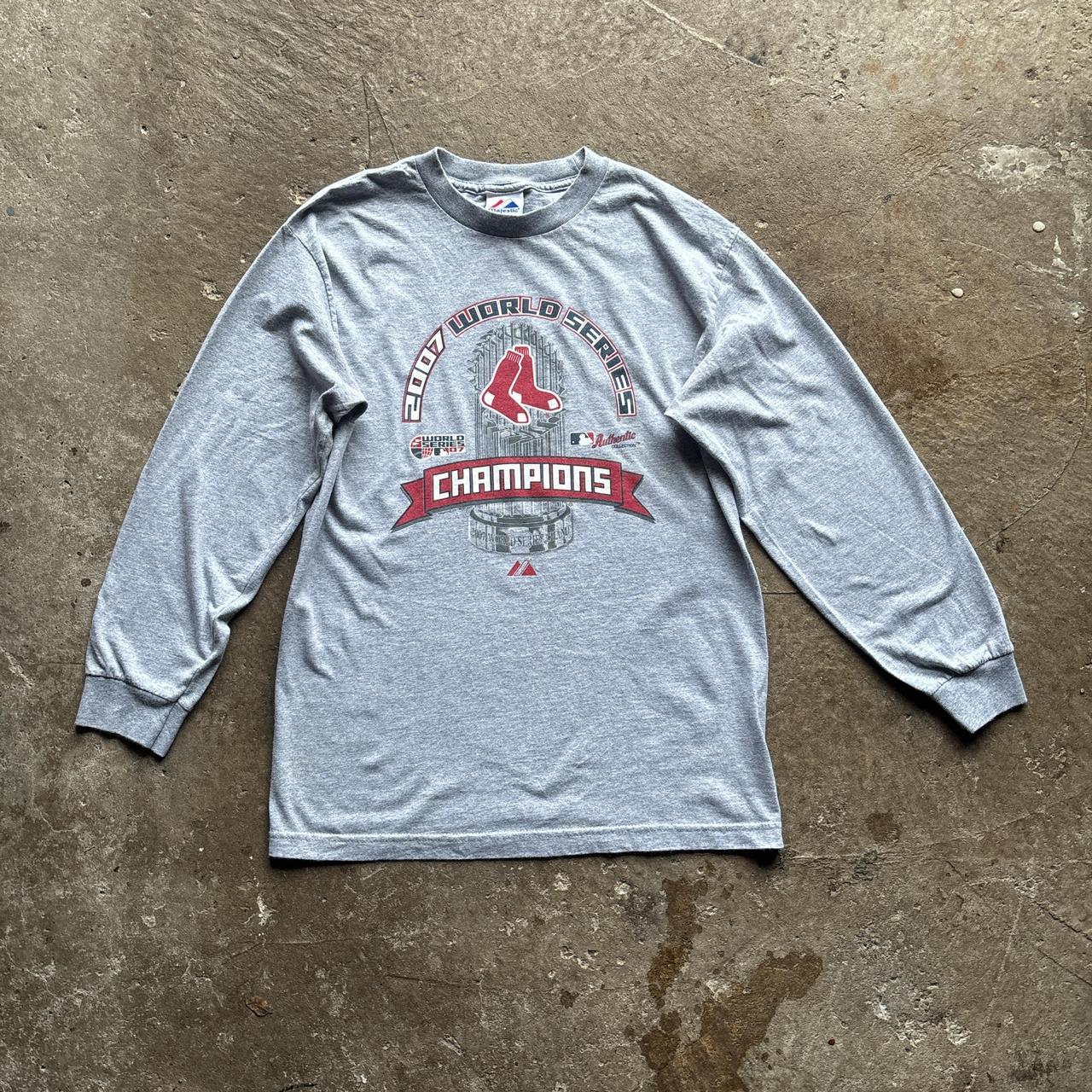 00s Grey Majestic Red Sox Baseball long sleeve top - M