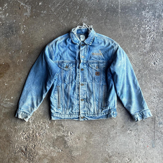 Blue Carhartt Distressed Denim Jacket - L