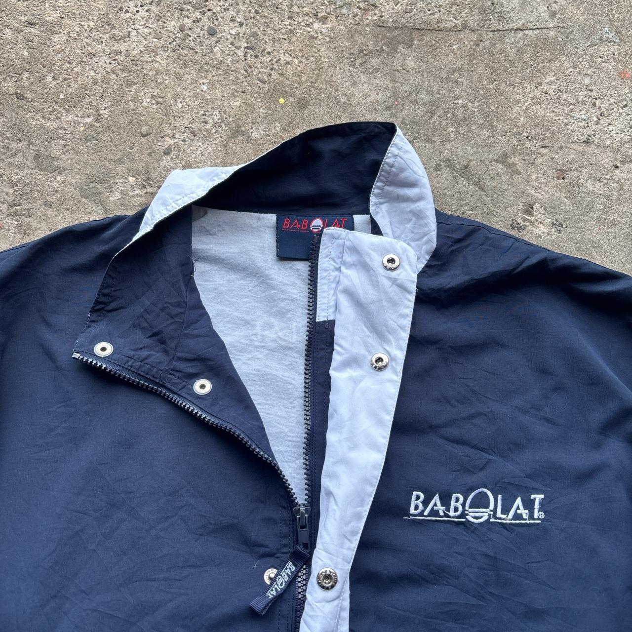 Vintage navy and white Babolat track jacket