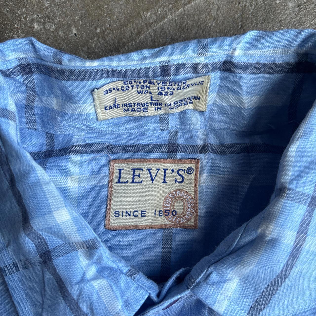 Light Blue Vintage Checkered Levi’s Shirt