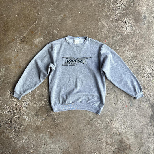 Grey Reebok Embroidered Logo Sweatshirt - M (women’s - tag us large juniors)