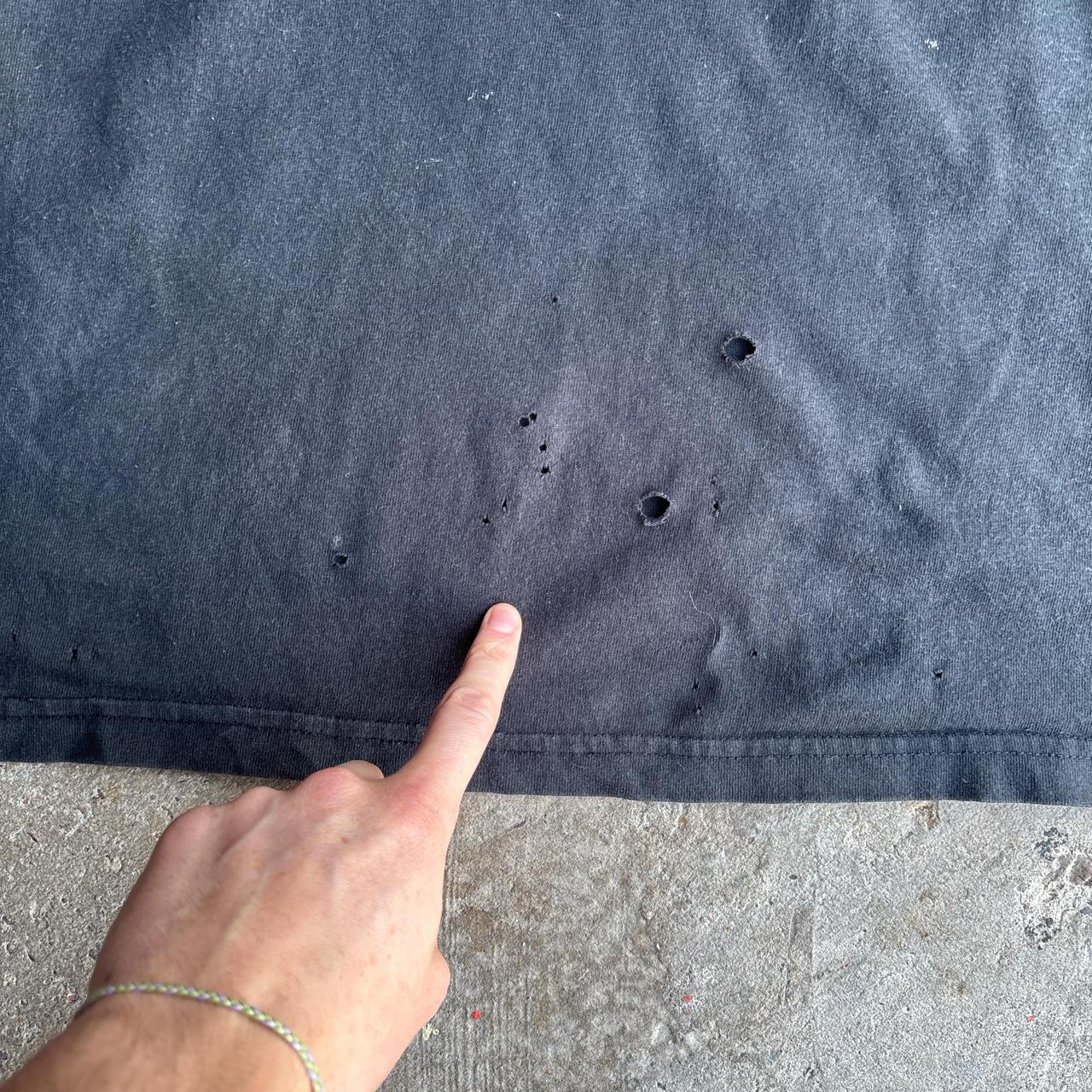 Distressed Black Carhartt T-Shirt - XL