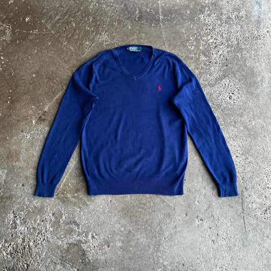 Navy Ralph Lauren V-Neck Jumper - S