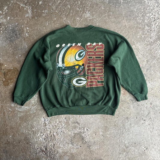 90s Green Bay Packers Graphic Crewneck Sweatshirt - XL