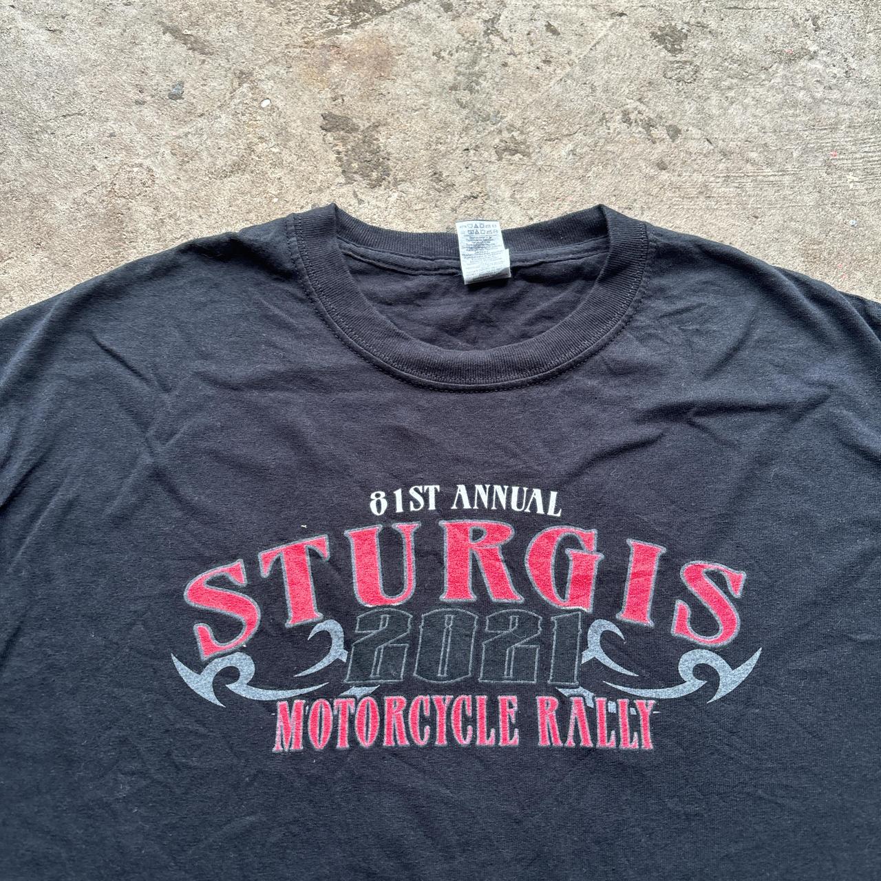 Black graphic tee with ‘Sturgis Motorcycle Rally’ print