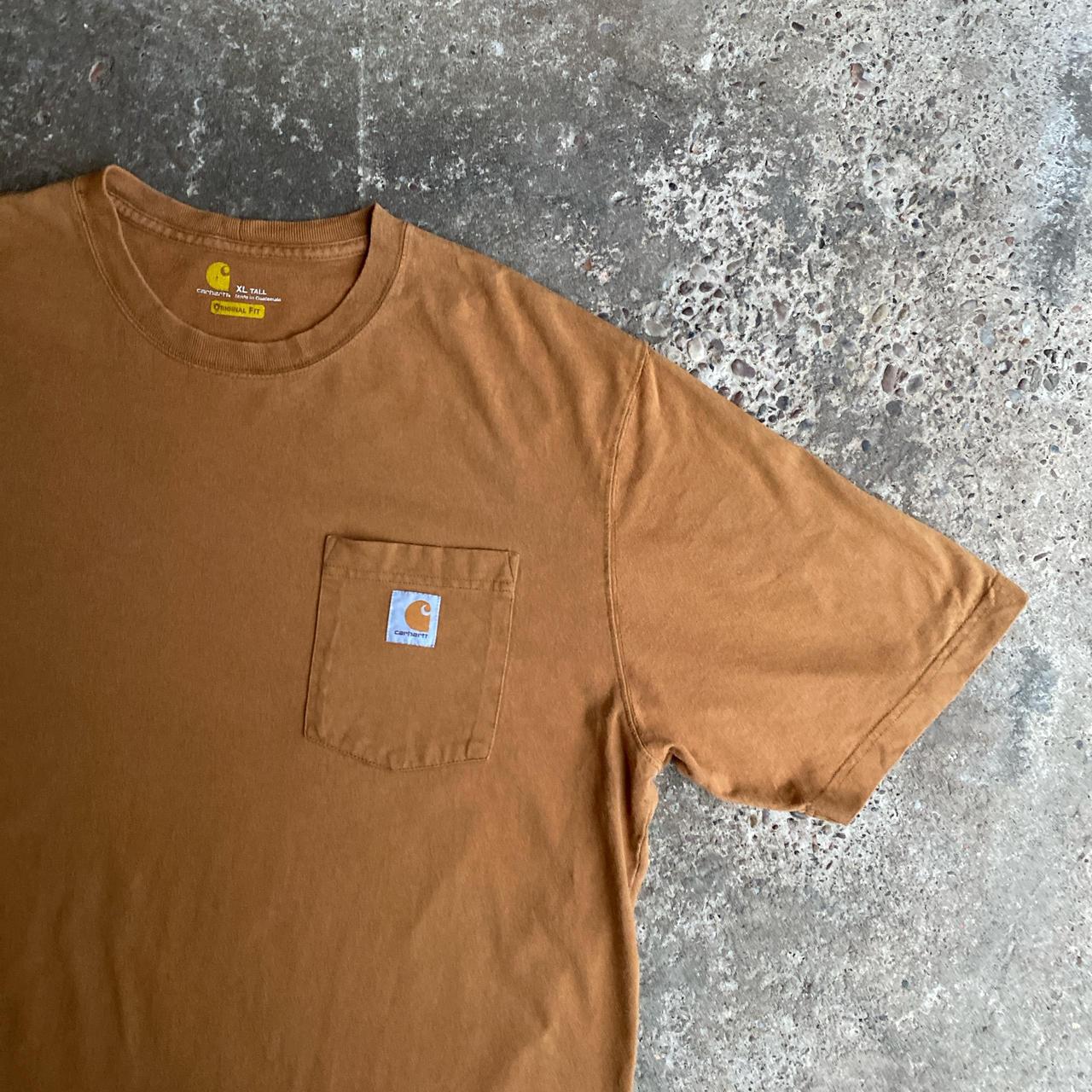 Tan Carhartt Single Pocket T-Shirt - XL (tall)
