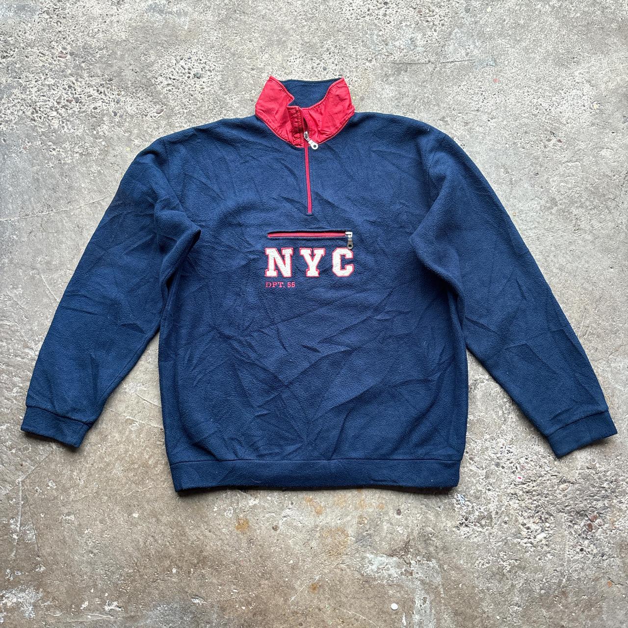 Vintage Navy quarter zip NYC fleece