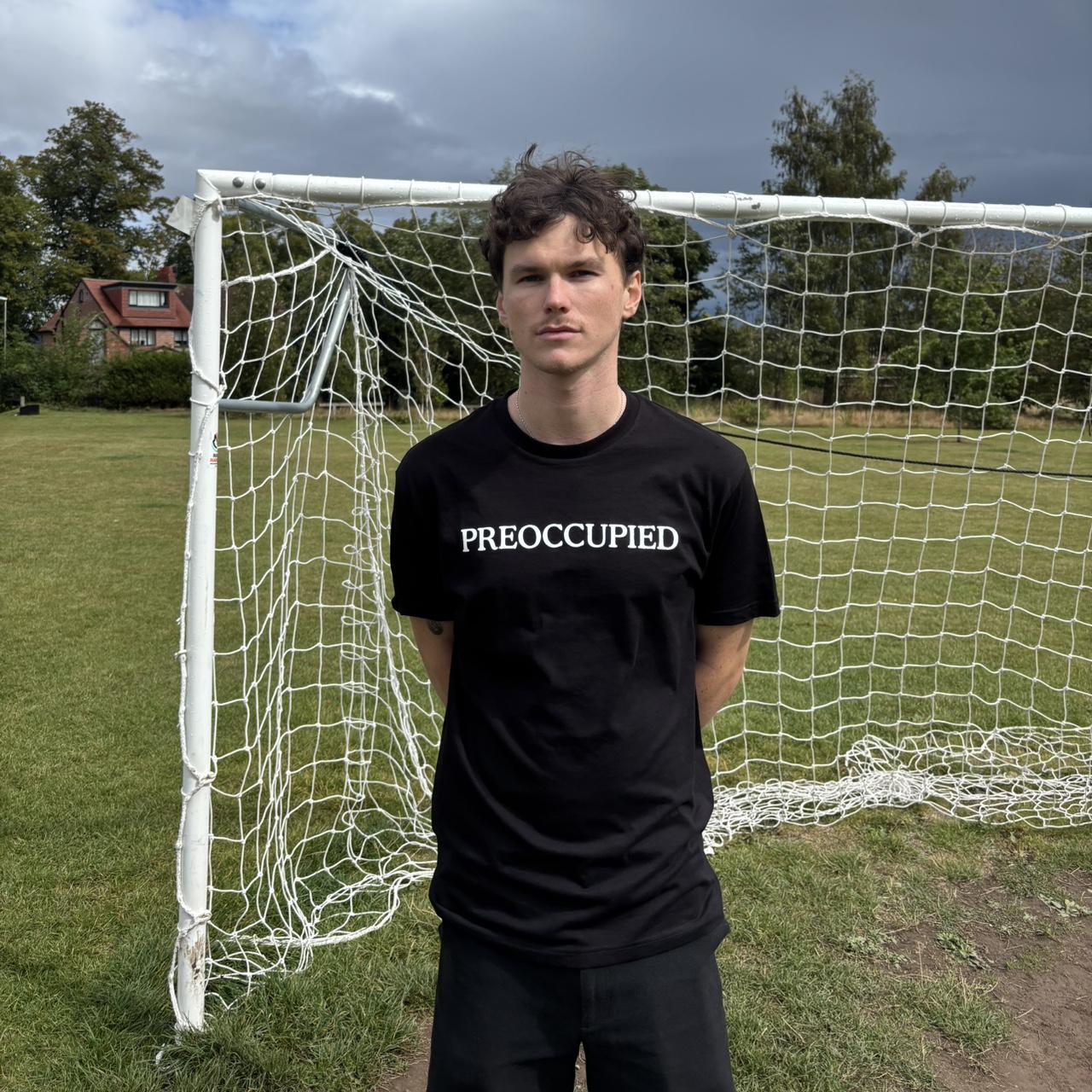Black ‘Preoccupied’ Text Print T-Shirt - M