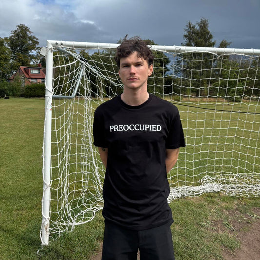 Black ‘Preoccupied’ Text Print T-Shirt - M