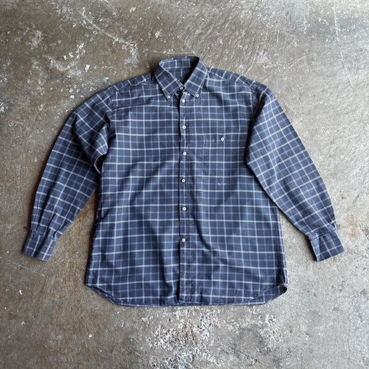 Grey Checkered Paul & Shark Long-Sleeve Shirt