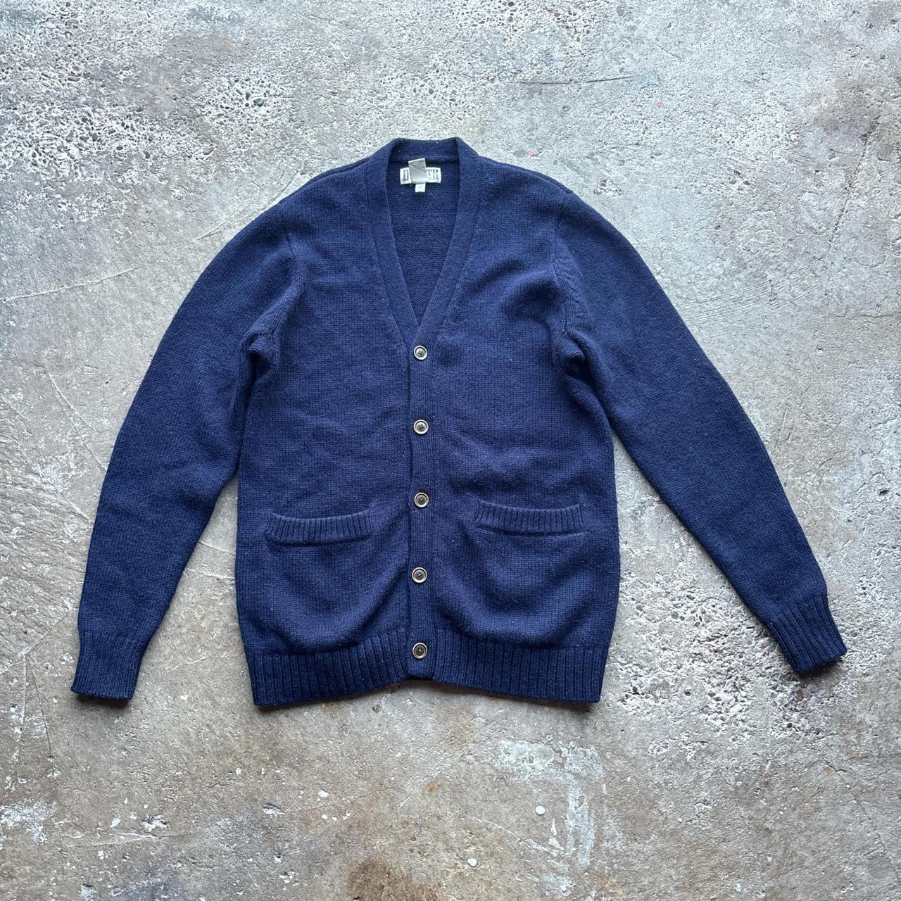 Navy v-neck wool cardigan - L (Tall)