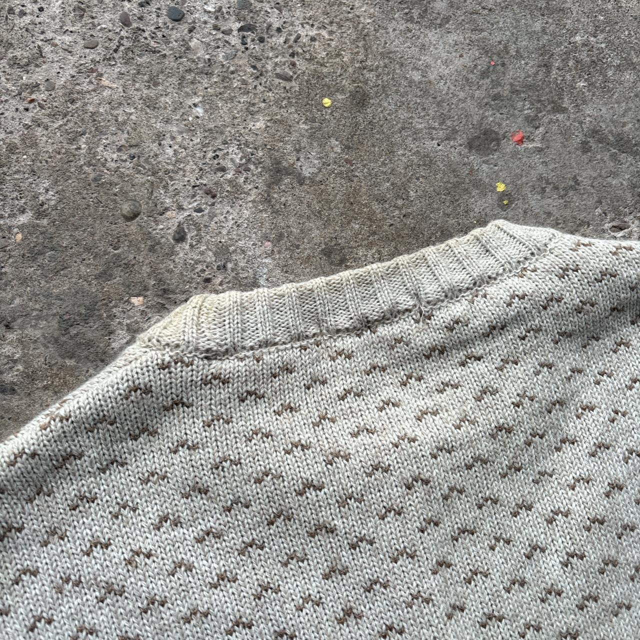 Cream and brown vintage wool sweater