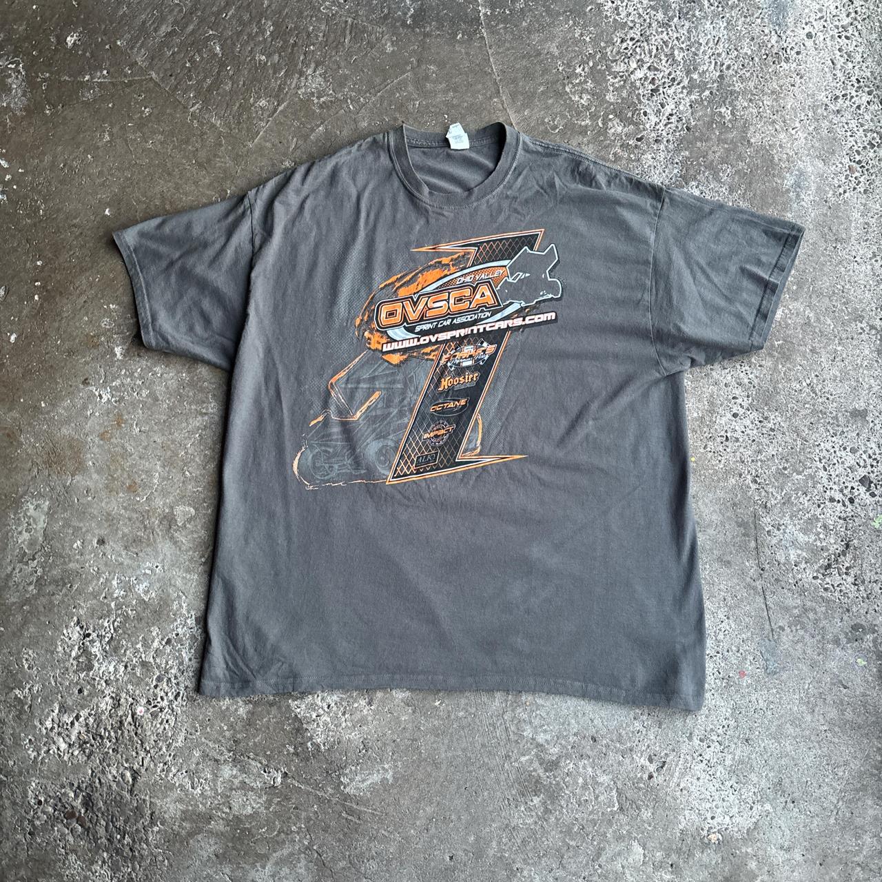 Grey Graphic Sprint Car T-Shirt - 2XL