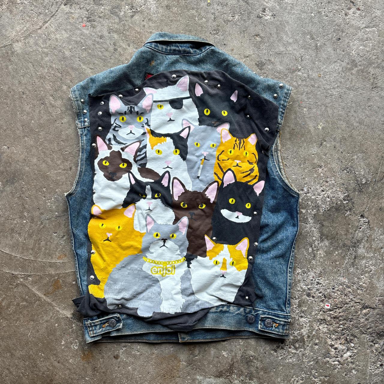 Crazy Punk Cat Levi’s trucker vest