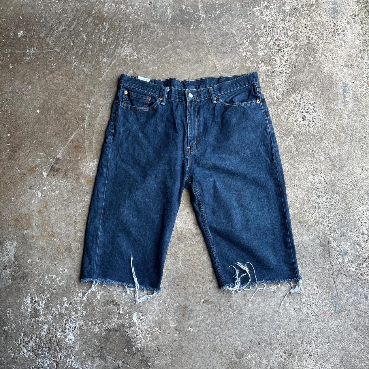 Blue Denim Levi’s Ripped Jean Shorts