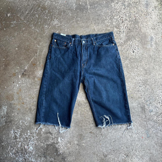 Blue Denim Levi’s Ripped Jean Shorts