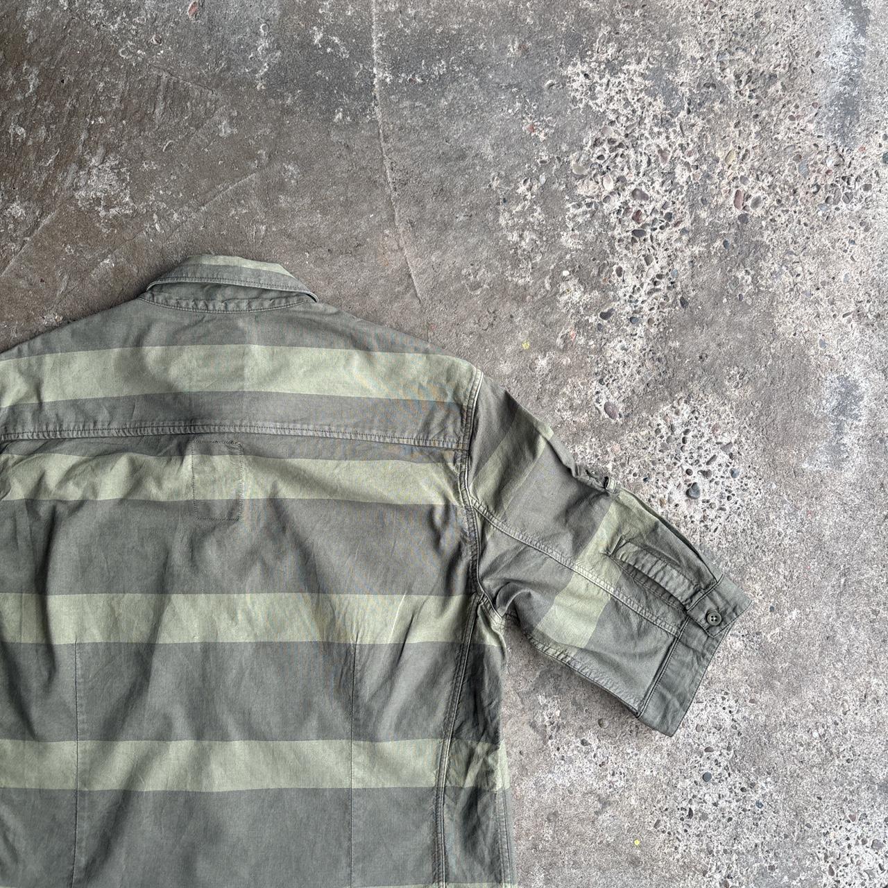 Green Striped G-STAR RAW Short Sleeve Shirt