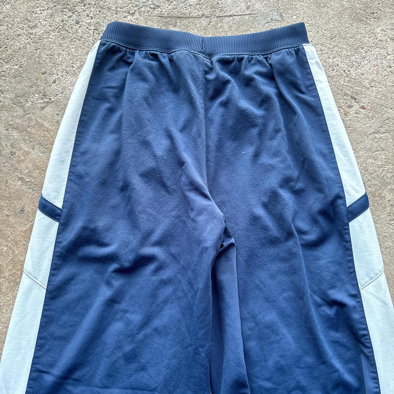 00s Navy and grey Nike Air track pants with embroidered logo
