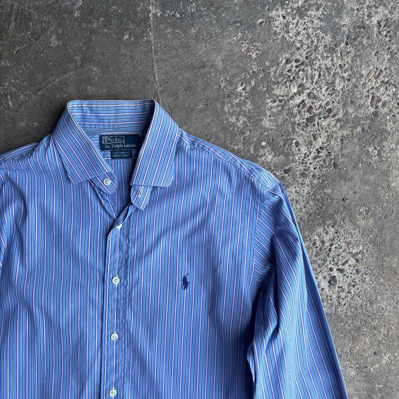 Blue & Pink Striped Ralph Lauren Shirt - L