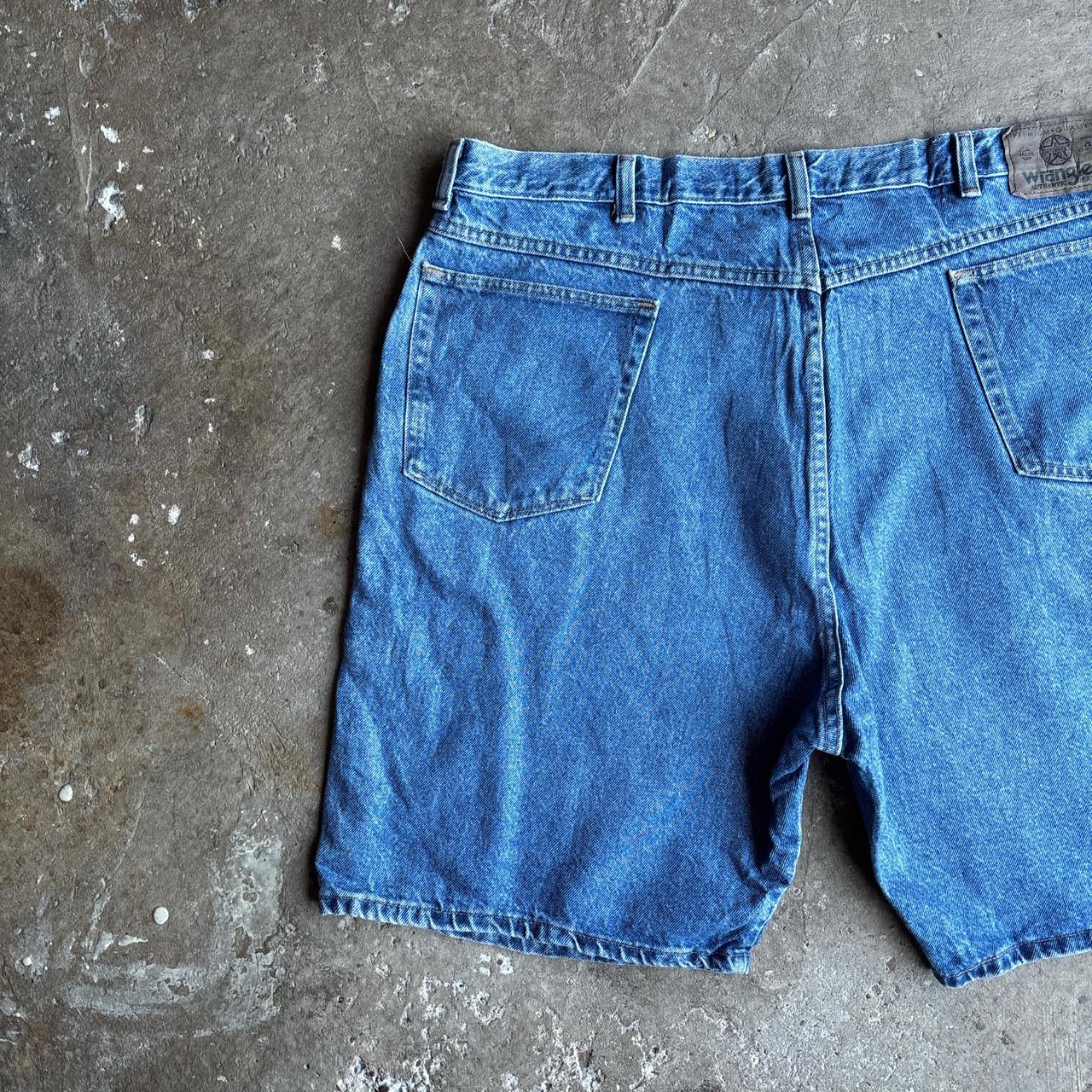 Blue Denim Straight Wrangler Jean Shorts